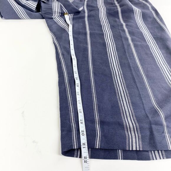 Lane Bryant high rise cropped pinstripe linen lightweight pants 20 - Picture 10 of 11